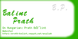 balint prath business card